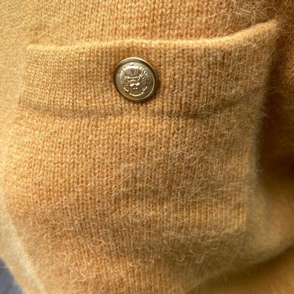 Vintage Mustard Yellow Lambswool Angora Turtleneck Sweater Size P/M 80s 90s - Picture 8 of 12